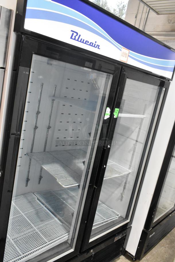 2021 Blue Air BKGM49-HC 2-door commercial cooler with glass doors, poly-coated racks, 115 volts, 1 phase.