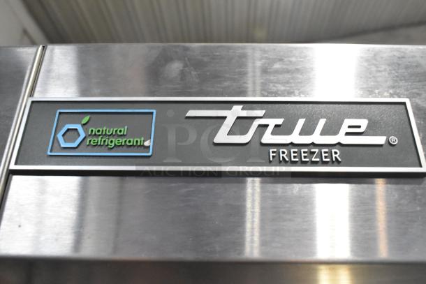 2022 True T-19F-HC commercial freezer, stainless steel, single door, with logo showing "natural refrigerant" on the label.