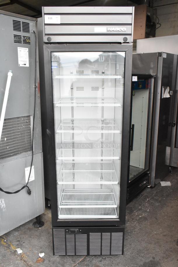 2019 Habco SE18 Metal Commercial Single Door Reach-In Cooler with poly-coated racks, 115 volts, 1 phase.