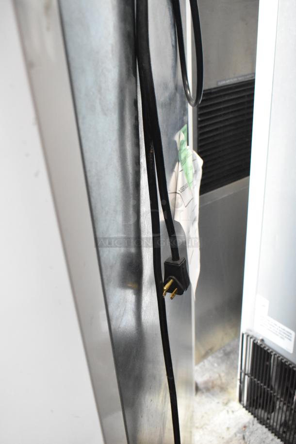 2019 Habco SE18 commercial cooler side view, metal finish, visible power cord. Single door model, 115V, 1 phase.