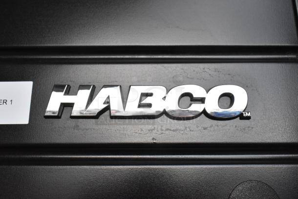 2019 Habco SE18 cooler, metal single door, 115V, 1 phase, poly-coated racks, Habco logo visible on front panel.