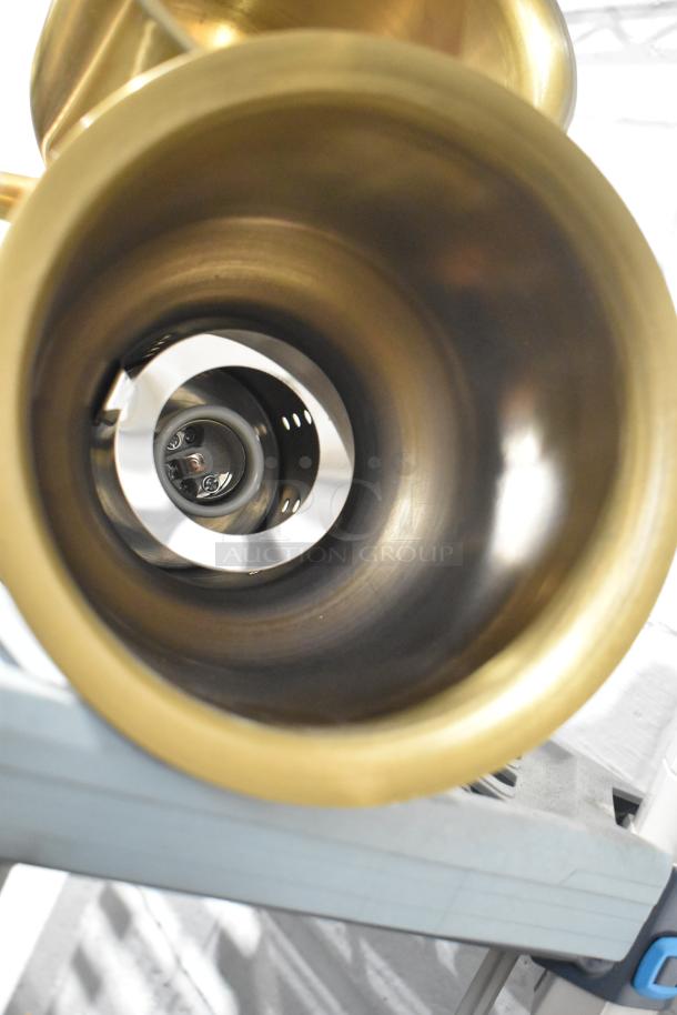 CK7413B0698 Metal 2 Head Warming Lamp, 120V, 1 Phase. Durable brass finish, ideal for food heating.