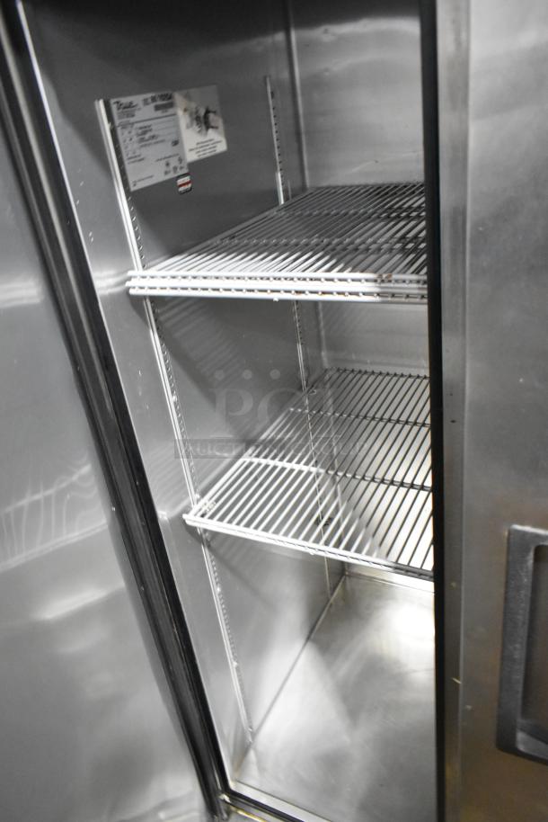 True T-35-HC stainless steel commercial cooler with poly coated racks, 2-door, 115 volts, 1 phase.