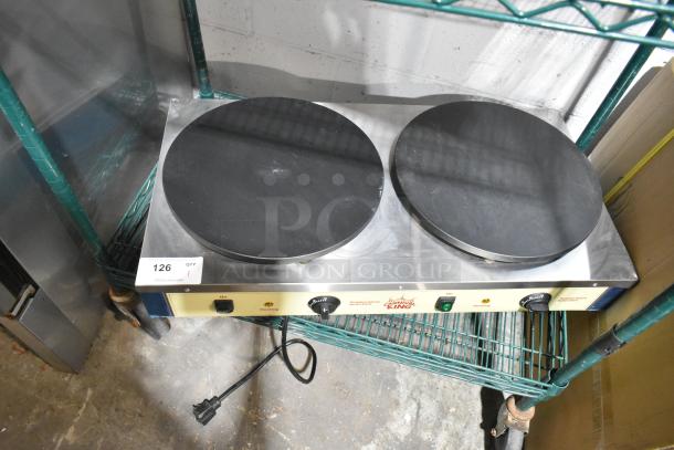 Carnival King 382TCM16DBL 16" dual non-stick stainless steel crepe maker, 208/240 volts, 1 phase. New condition.