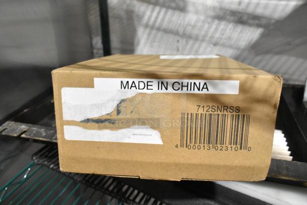 "ALL ONE MONEY!" tier lot includes Lavex 712SNRSS stainless steel wall mount sanitary napkin receptacle, visible box marked "Made in China".