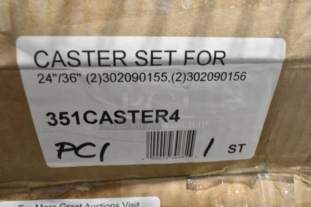 BRAND NEW SCRATCH AND DENT! Cooking Performance Group 351CASTER4 range plate casters, 4 3/4", set of 4.