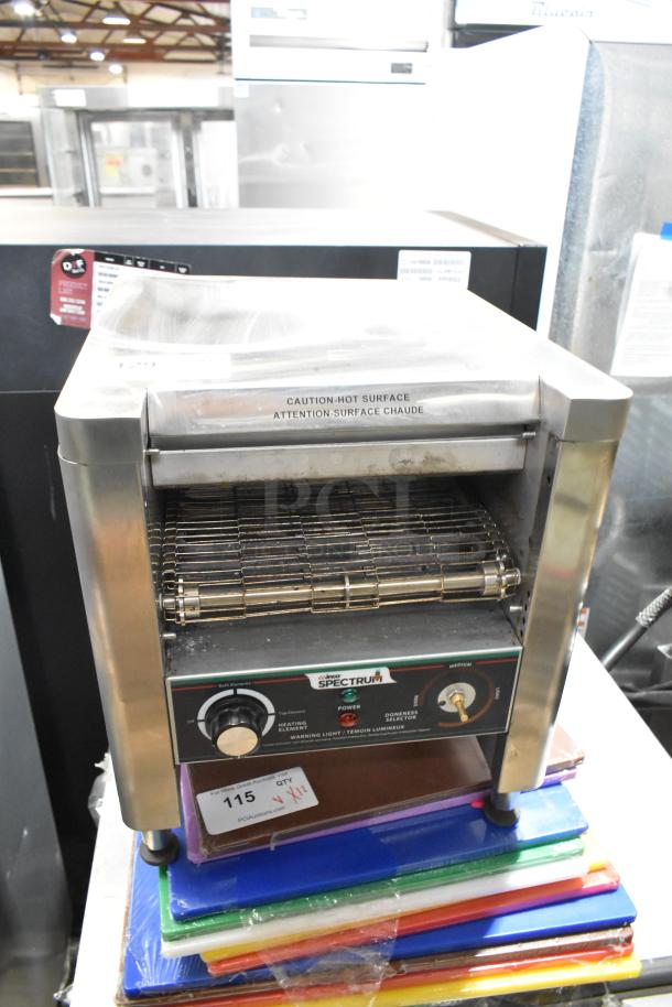 Winco Spectrum ECT-300 stainless steel conveyor oven, 120 volts, 1 phase, commercial countertop model, good condition.