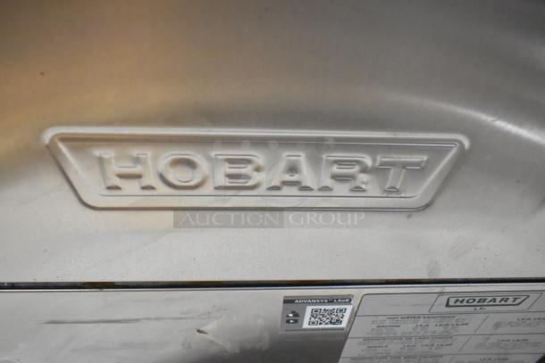 Hobart Advansys stainless steel commercial undercounter dishwasher, embossed logo, QR code, good condition.