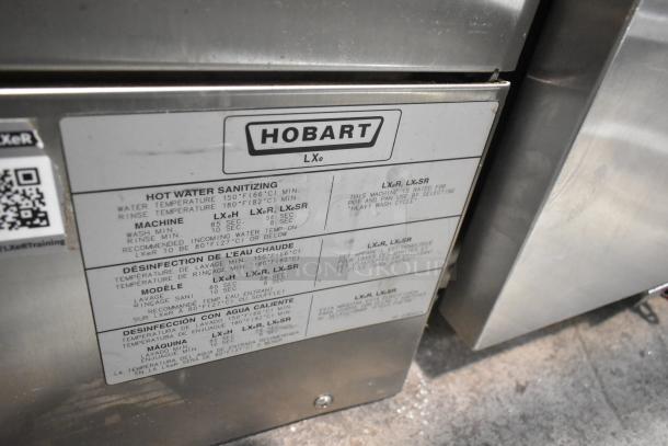 Hobart Advansys stainless steel commercial undercounter dishwasher, model LXe, features hot water sanitizing, good condition.