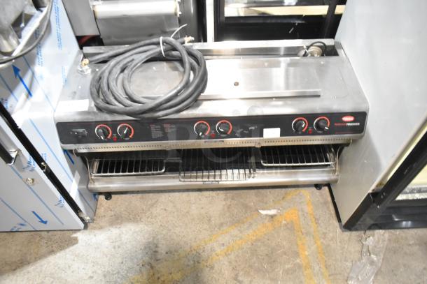 Hatco Stainless Steel Commercial Countertop Electric Thermo Finisher, featuring control knobs. Good condition.