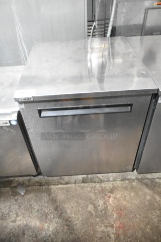2016 Delfield 406P-STAR2 stainless steel undercounter cooler, single door, 115V, 1 phase, good condition, visible label.