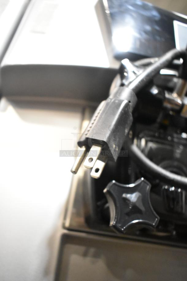 Vevor YKF-9228 stainless steel soft serve ice cream machine with 110V plug and control knob, in commercial casters.