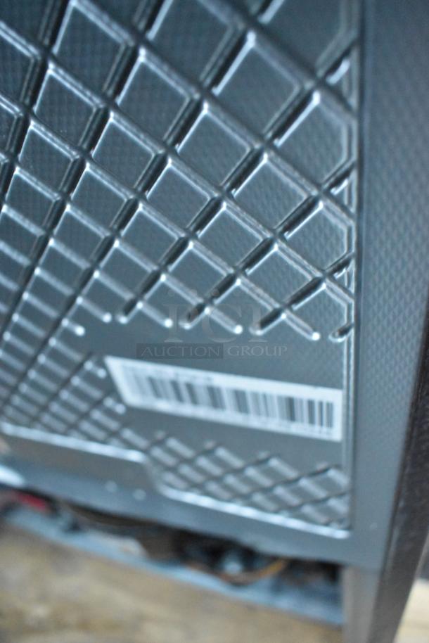 6 mini coolers including Galanz GL27BK, Frigidaire FGFR334. 115 volts, 1 phase. Barcode visible on textured panel.