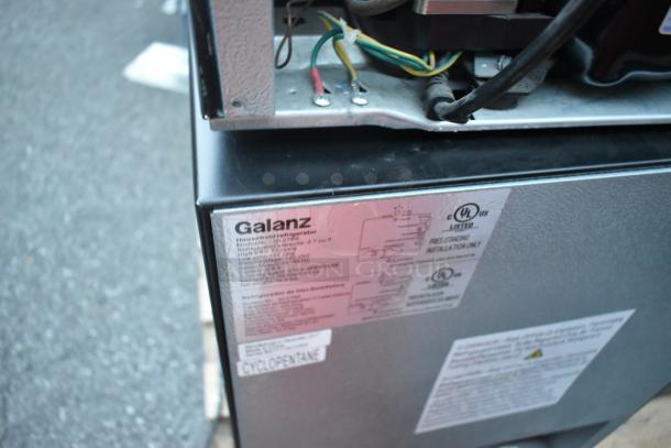 6 mini coolers, including Galanz GL27BK and Frigidaire FGFR334, 115 volts, 1 phase, visible labels, auction lot.