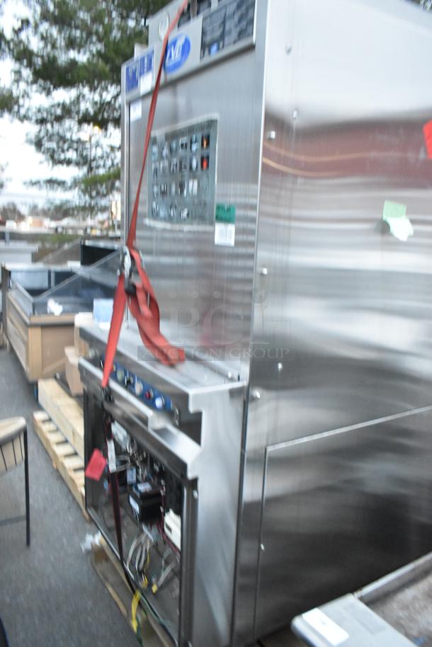 LVO FL14G Stainless Steel Commercial Pot and Pan Washer, 3 Phase, 460V. Features control panel and visible wiring.