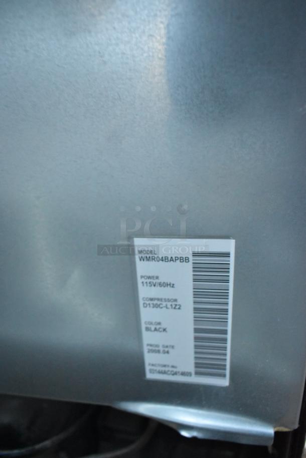 Four mini coolers, including Elite 453-6355 and WMR04BAPBB, 115 volts, 1 phase. Model tag: WMR04BAPBB, 115V/60Hz.