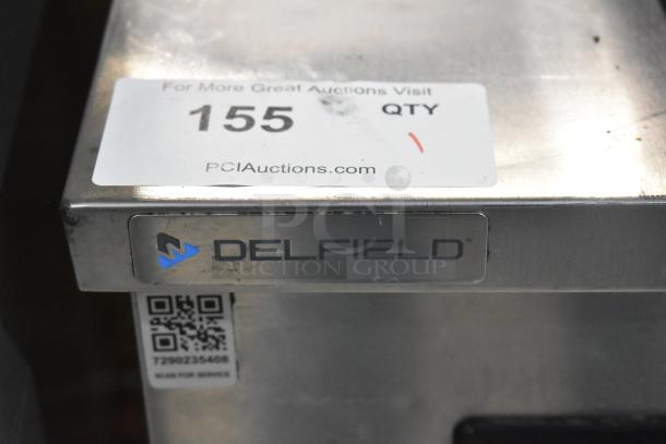 2021 Delfield 406P-STAR2 stainless steel undercounter cooler with casters, label visible. 115V, 1 phase.