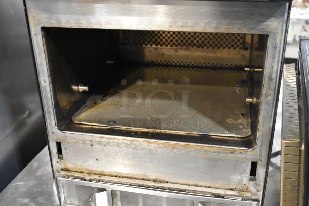 Metal commercial countertop rapid cook oven, door detached, 208/240 volts, 1 phase, worn condition.