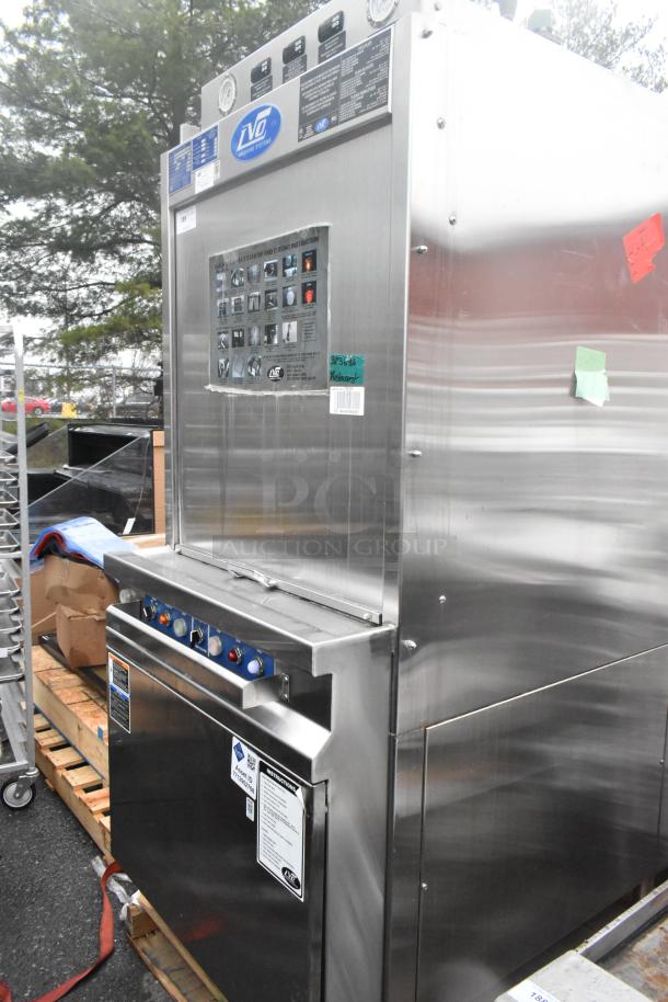 LVO FL14G stainless steel commercial pot and pan washer, 460V, 3-phase, excellent condition, visible control panel and labels.