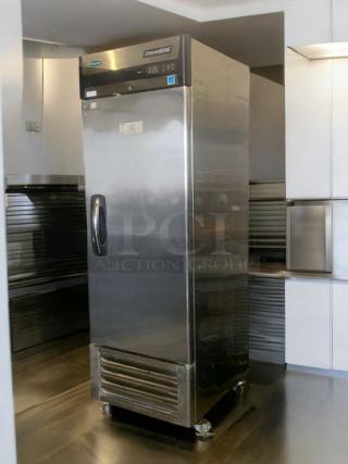 AvantEDGE F23-S single door commercial freezer in outstanding condition, 115V, fully tested, stainless steel, visible model label.