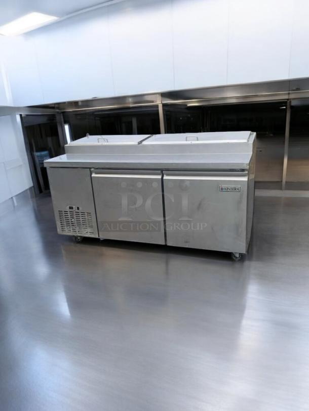 Superb condition KRR70X refrigerated sandwich prep table, 70", stainless steel, fully tested, commercial model.
