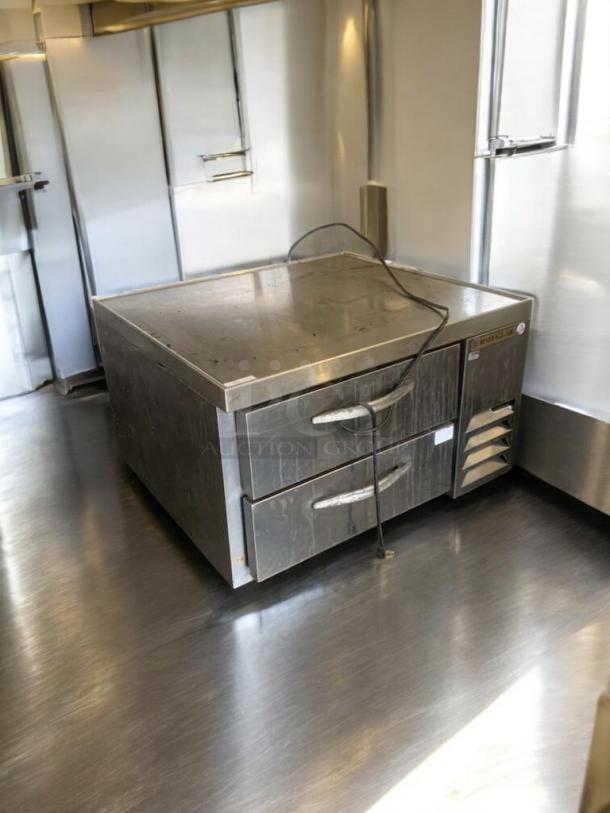 Beverage-Air WTRCS36-1-003 refrigerated chef base, prime condition, stainless steel, two drawers, 115V, fully tested.
