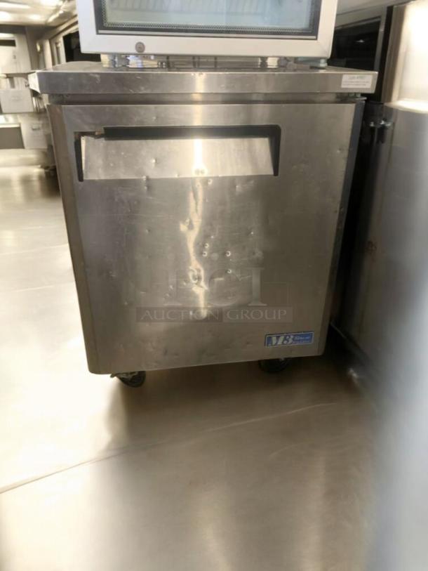 Turbo Air MUF-28 under-counter freezer, stainless steel, prime condition, 115V, fully tested, brand label visible.