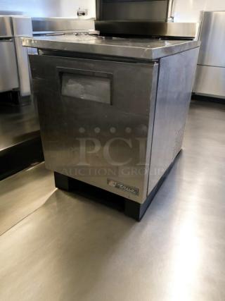 Prime Condition TRUE TWT-27 undercounter refrigerator, stainless steel, fully tested, brand tag visible, 115V, excellent state.