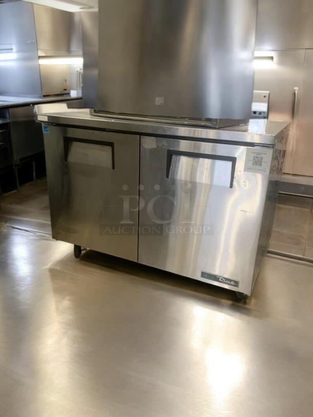 True TUC-48-HC undercounter refrigerator in prime condition, stainless steel, 115V, fully tested, with visible True logo.