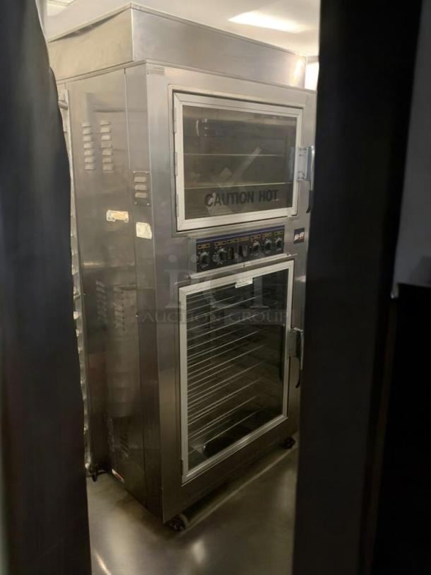 Nu-Vu / Toastmaster SUB-123 electric proofer & oven combo in prime condition, 208V, fully tested, with control panel and "Caution Hot" label.