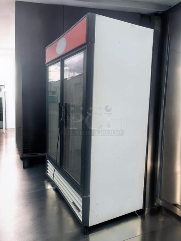 True GDM-49 double glass door merchandiser refrigerator, prime condition, 115V, fully tested and working.