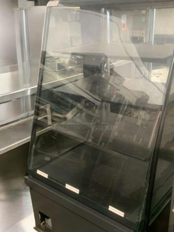 Commercial hot food display case, glass-fronted, superior condition, tested working, by Commercial Foodservice Manufacturer.