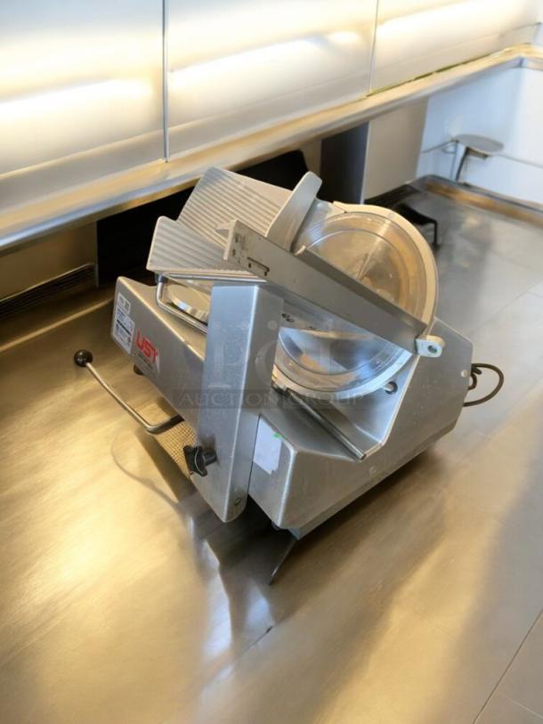 Pristine Bizerba GSP HD heavy-duty meat slicer, 120V, fully tested, stainless steel, ideal for commercial use, excellent condition.