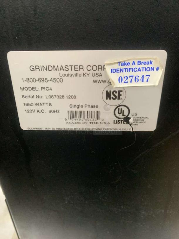 Grindmaster PIC4 Cappuccino Dispenser, 120V, label with model, serial number, NSF and UL listed, superb condition.