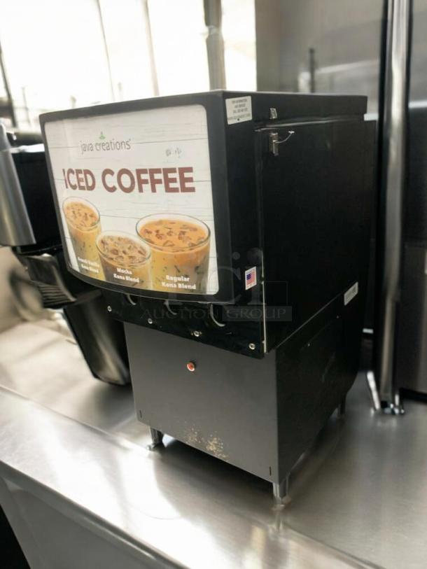 GoodWest GW2/GW3 iced coffee dispenser, 115V, prime condition. Features Java Creations branding, fully tested, USA-made.