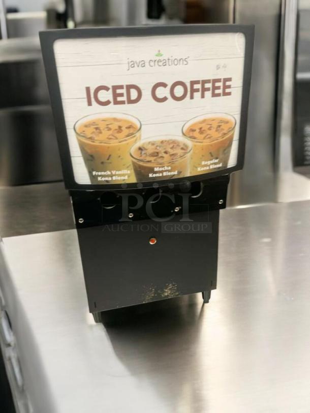 GoodWest GW2/GW3 Iced Coffee Dispenser, prime condition, 115V, fully tested. Features Java Creations branding.
