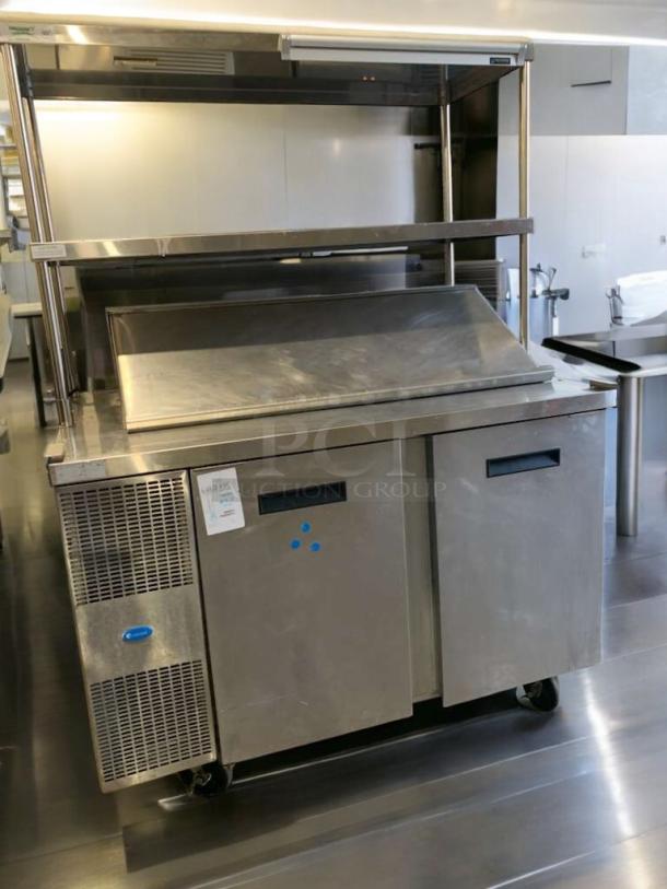 Turbo Air TSU-4RW-N6 Refrigerated Prep Table in prime condition. Stainless steel finish, tested and working, 120V.