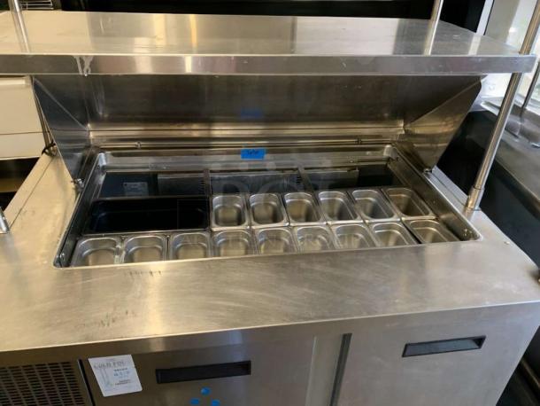 Turbo Air TSU-4RW-N6 refrigerated prep table, stainless steel, pristine condition, fully tested, 120V, Long Beach, CA.