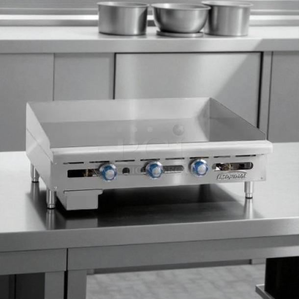 Imperial ITG-36 36" commercial gas griddle with thermostatic controls, stainless steel, tested, working condition.