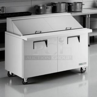 True TSSU-60-24M-B-ST-HC Mega Top Sandwich Prep Table, 60 3/8", 2-door, excellent condition, tested and working.