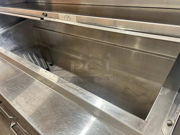 Randell 8272D-29 72" dual-sided pizza prep table, stainless steel, refrigerated base, excellent condition, 115v, tested.
