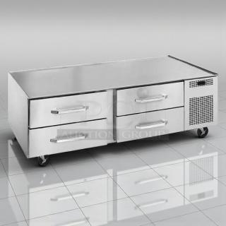 Randell RES1R2-72C4 refrigerated equipment stand, 72-inch, 4 drawers, excellent condition, tested and working.