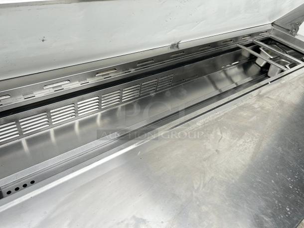 Everest EPBNR3 71" stainless steel refrigerated sandwich prep table, three solid doors, excellent condition, tested working.