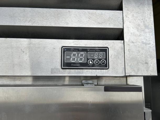 Turbo Air PRO-50F-N Freezer, excellent condition, 48.3 cf, stainless steel, digital display showing temperature settings.