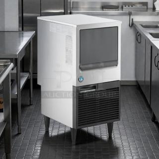 Hoshizaki KM-81BAJ undercounter ice machine, 17.75", crescent cubes, 38 lb. bin, air-cooled, 86 lb. capacity, tested working.