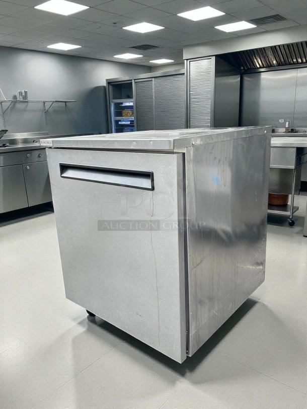 Delfield 4427NP 27"W undercounter refrigerator, stainless steel, great condition, 1 door, tested, 115v, commercial kitchen use.