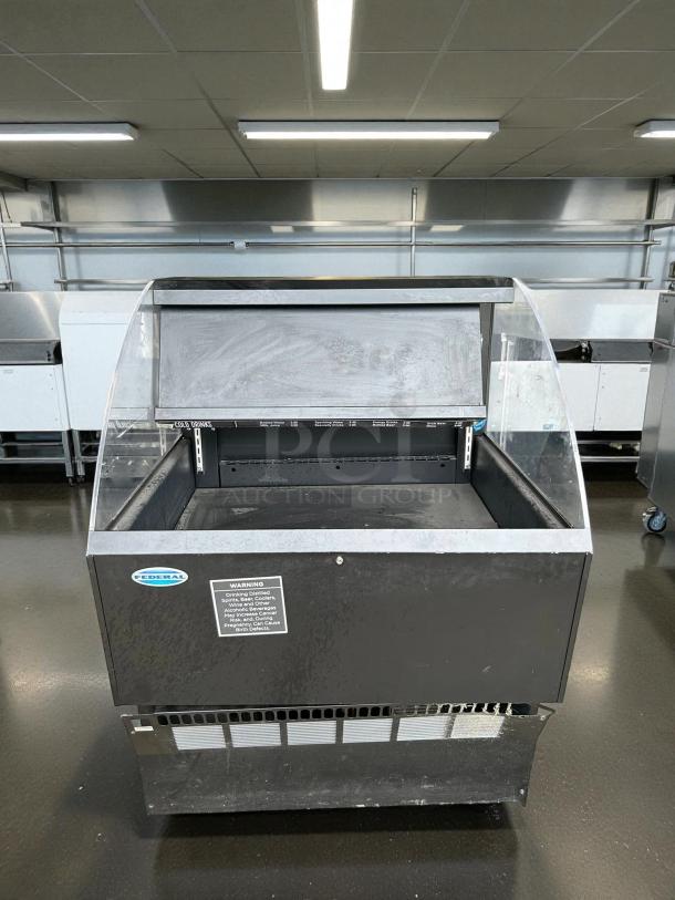 Federal ELPRSS-3 34 3/4" horizontal open air cooler, excellent condition, two levels, 120v, tested and working.