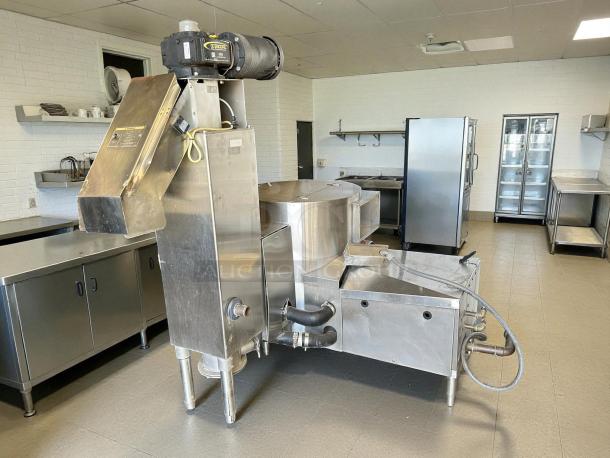 Hobart WPR1260 60-inch waste pulper with motorized drain valve, stainless steel, tested and working condition.