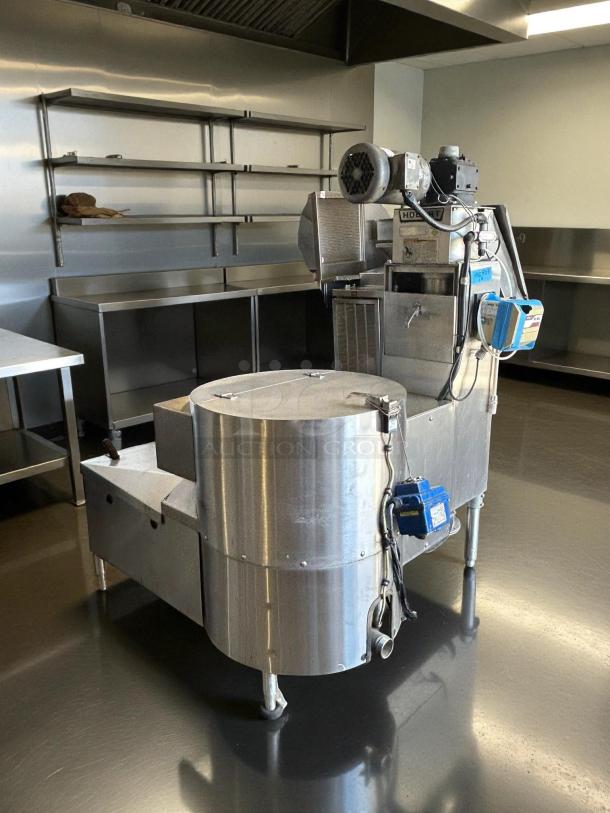 Hobart WPR1260 60" waste pulper with motorized drain valve, tested and working. Stainless steel, commercial kitchen condition.