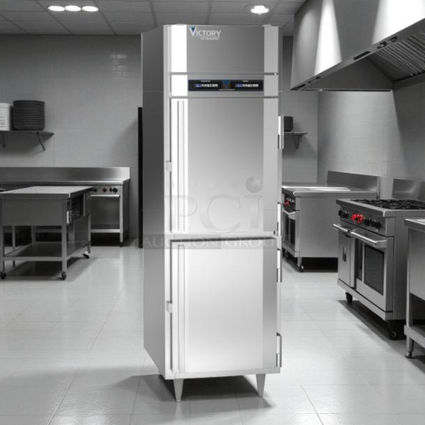 Victory RFS-1D-S1-HD-HC Ultraspec dual temp refrigerator-freezer, stainless steel, tested and working, excellent condition.